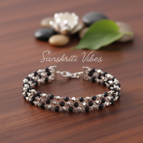 Three Layer Silver Tulsi Mala for Gopal Ji – Handcrafted Devotional Necklace for Krishna Worship & Spiritual Blessings - Retail Maharaj