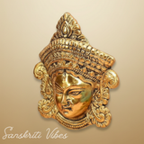 Metal Durga Mata Face Wall Hanging Sculpture Ambe Maa Religious Durga Head for Home Decor, Office, Diwali and Navratri - Retail Maharaj