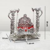 Metal Laddu Gopal Jhula Krishna Hindola Palana Decorative Swing for Temple Pooja Home Decor and Gift - Retail Maharaj
