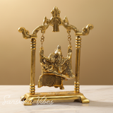 Gold Plated Radha Krishna on Swing Jhula Metal Statue for Home Decor by Kridaykraft - Retail Maharaj