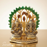 Metal Home Decorative Kalpavriksha Tree With Laxmi Ganesha Idols Gold Plated - Retail Maharaj