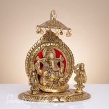 Riddhi Shiddhi Ganesha Metal Statue for Temple Pooja Handcrafted Ganesh Idol for Home Mandir and Auspicious Gifting - Retail Maharaj