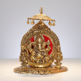 Riddhi Shiddhi Ganesha Metal Statue for Temple Pooja Handcrafted Ganesh Idol for Home Mandir and Auspicious Gifting - Retail Maharaj