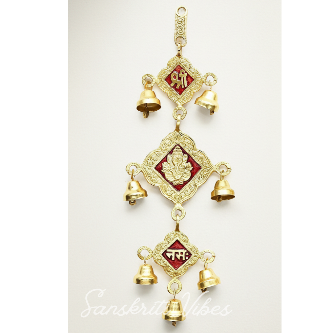 Wall Hanging Bells Multicolor Decorative Showpiece – 27 Cm (Aluminium) - Retail Maharaj