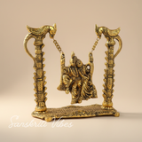 Radha Krishna Jhula Metal Idol for Home Decor and Spiritual Gift - Retail Maharaj