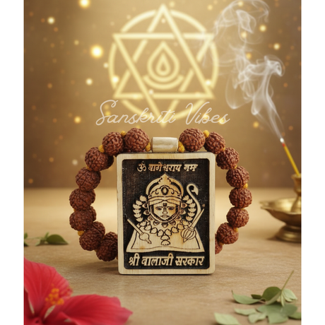 Shri Salasar Balaji Locket Rudraksha Mala | Sacred Rudraksha Beads | Spiritual Prayer Mala - Retail Maharaj