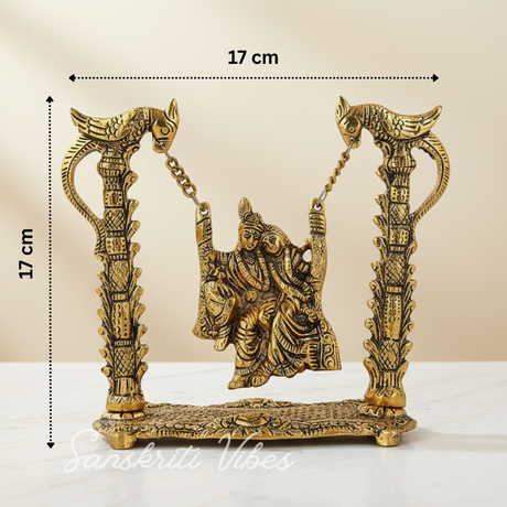 Radha Krishna Jhula Metal Idol for Home Decor and Spiritual Gift - Retail Maharaj