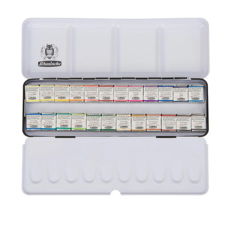 Schmincke Horadam Aquarell Watercolor Pan Set of 24 - Retail Maharaj