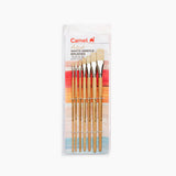 Camel White Bristle Flat Brush Set of 7 Series 56 - Retail Maharaj