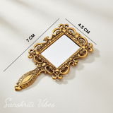 Metal Hand Mirror for Makeup Decorative Handheld Mirror - Retail Maharaj