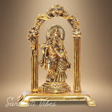 Radha Krishna Metal Idol Gold Antique Finish for Pooja and Home Decor - Retail Maharaj