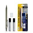 Brustro 0.5mm Mechanical Pencil Set with HB and 2B Leads and Eraser Refills for Writing Drawing and Sketching - Retail Maharaj