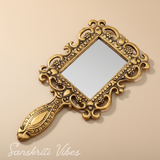 Metal Hand Mirror for Makeup Decorative Handheld Mirror - Retail Maharaj