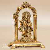 Radha Krishna Metal Idol Gold Antique Finish for Pooja and Home Decor - Retail Maharaj