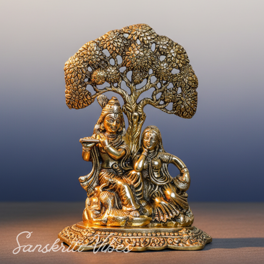 Radha Krishna Under Kadam Tree Metal Statue for Home Decor and Spiritual Gifting - Retail Maharaj