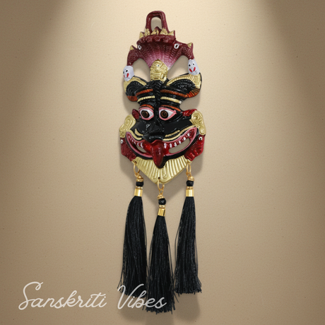 Metal Narsingh Kirtimukha Nazar Battu with Naag Ganesha Suraksha Kawach Mask Aluminium Evil Eye Protection Wall Hanging for Home and Office 10 Inch Multi Color - Retail Maharaj