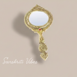 Beautifully Round Shape Hand Mirror for Makeup Decorative Handheld Mirror - Retail Maharaj