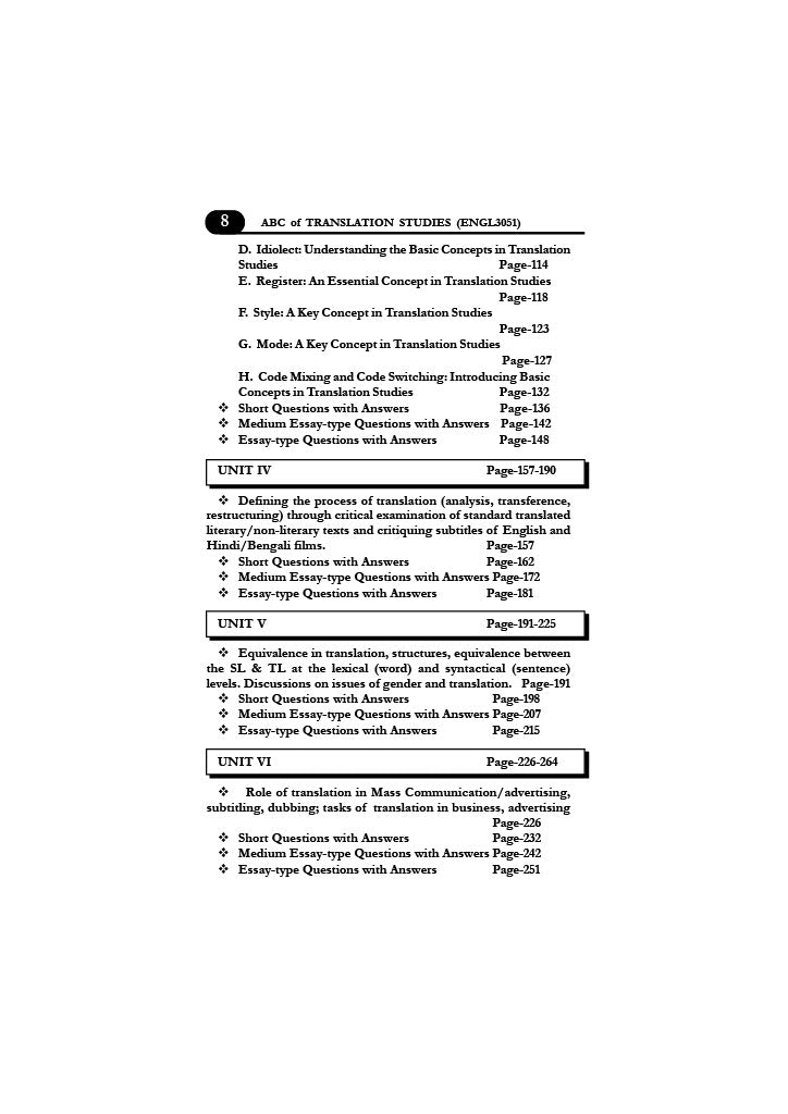 ABC OF INTRO. TRANSLATION STUDIES (SEC) (ENGL3051) SEMESTER-3, B.U (English Version) - Retail Maharaj