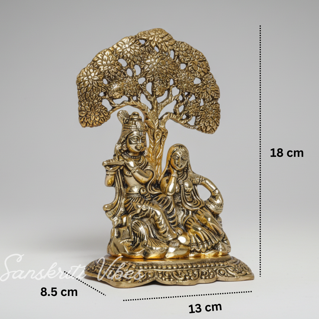 Radha Krishna Under Kadam Tree Metal Statue for Home Decor and Spiritual Gifting - Retail Maharaj