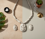 Premium Authentic Handmade Soapstone Jewelry – Matsyakanya (Mermaid) Pendant & Earring Set | Hand-Carved Artisan Stone Jewelry
