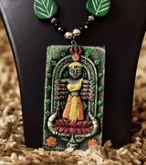 Premium Handmade Terracotta Jewelry – Verdant Devi Tribal Necklace Set with Matching Earrings | Eco-Friendly Ethnic Statement Jewelry