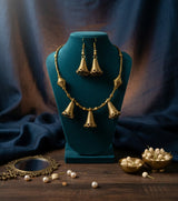 Premium Authentic All-Brass Dokra Jewelry – The Heritage Bells Necklace Set with Earrings | Handmade Tribal Statement Jewelry