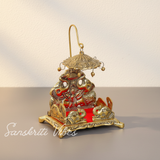 Metal Laddu Gopal Singhasan – Decorative Krishna Idol Pooja Accessories for Home & Temple Decor - Retail Maharaj