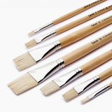 Camel White Bristle Flat Brush Set of 7 Series 56 - Retail Maharaj