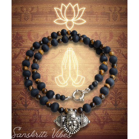 God Narasimha Strong Kavach Silver Tulsi Beads Mala with Tiger Ball Kanthi – 20 Inch 92.5% Pure Silver Spiritual Jewelry - Retail Maharaj