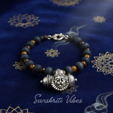 Original Tulsi with Tiger Ball Special Narasimha Strong Kavach Silver Bracelet – 92.5% Pure Silver Spiritual Jewelry - Retail Maharaj