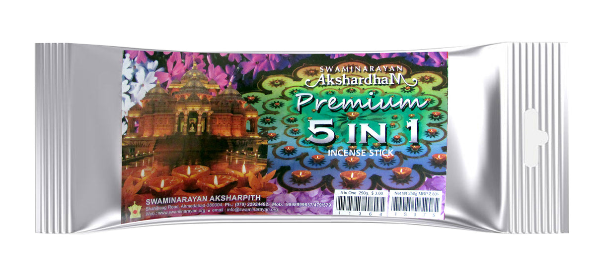 Akshardham: 5-in-1 (50gm per bag) 9" Stick | Pouch - Retail Maharaj