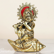 Metal Krishna Statue Bal Laddu Gopal Playing Flute Decorative Showpiece 11.5 cm Aluminium Idol - Retail Maharaj