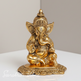 Metal Ganesha Statue Decorative Showpiece for Home Decor and Auspicious Gifting - Retail Maharaj