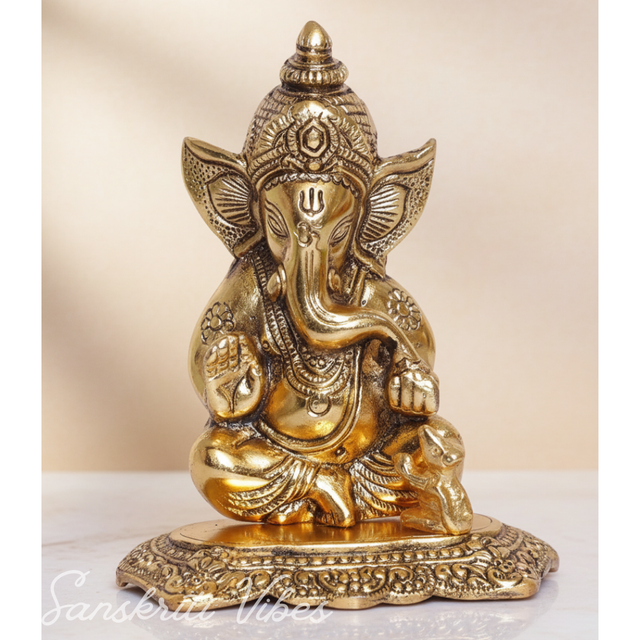 Metal Ganesha Statue Decorative Showpiece for Home Decor and Auspicious Gifting - Retail Maharaj