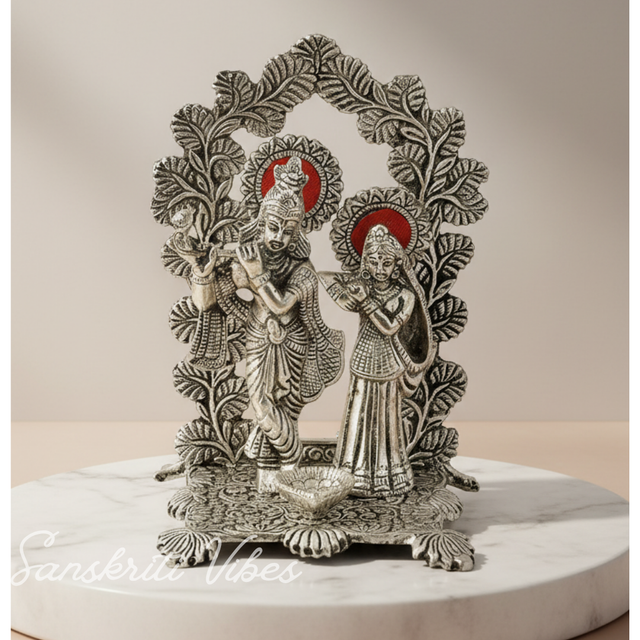 Radha Krishna Statue Special Gift for Wedding and Home Decor Aluminium Showpiece - Retail Maharaj