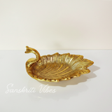 Aluminum Duck Shape Golden Finish Decorative Dry Fruit Tray Bowl for Table and Home Decoration - Retail Maharaj