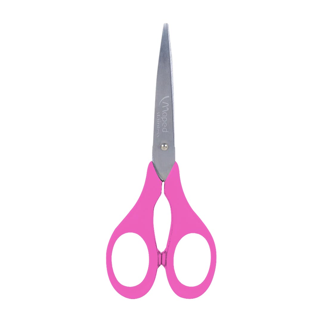 Maped Universal 13cm Ergonomic Scissors with Stainless Steel Blades Pink - Retail Maharaj