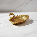 Aluminum Duck Shape Golden Finish Decorative Dry Fruit Tray Bowl for Table and Home Decoration - Retail Maharaj