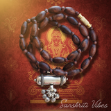 Shyama Kanthi Mridanga Mala with Silver Narasimha Kavacha Pendant – 20 Inch 92.5% Pure Silver Tulsi Beads Spiritual Jewelry - Retail Maharaj