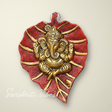 Metal Leaf Ganesha Ji Wall Hanging Sculpture Patta Ganesh Idol Lucky Feng Shui Wall Decor for Home and Auspicious Gifting - Retail Maharaj