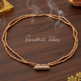 2 Layer Kanthi Mala with Silver Narasimhadev Kavacha – Handmade 92.5% Pure Silver Spiritual Jewelry - Retail Maharaj