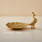 Hand Crafted Metal Duck Wing Shape Tray Golden Finish Dry Fruit Serving Tray for Home Centre Table (Pack of 1) - Retail Maharaj