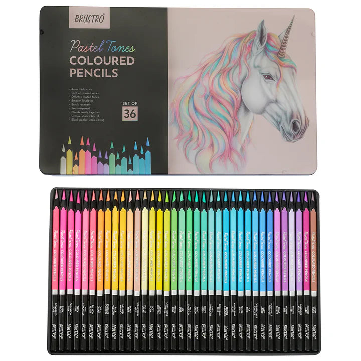 Brustro Artists Pastel Colour Pencil Set with Soft Shades for Drawing Blending and Illustration - Retail Maharaj