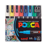Posca 3M Bullet Shaped Paint Marker Pen Set – 8 Shades, 0.9-1.3mm, Reversible & Washable Tips - Retail Maharaj