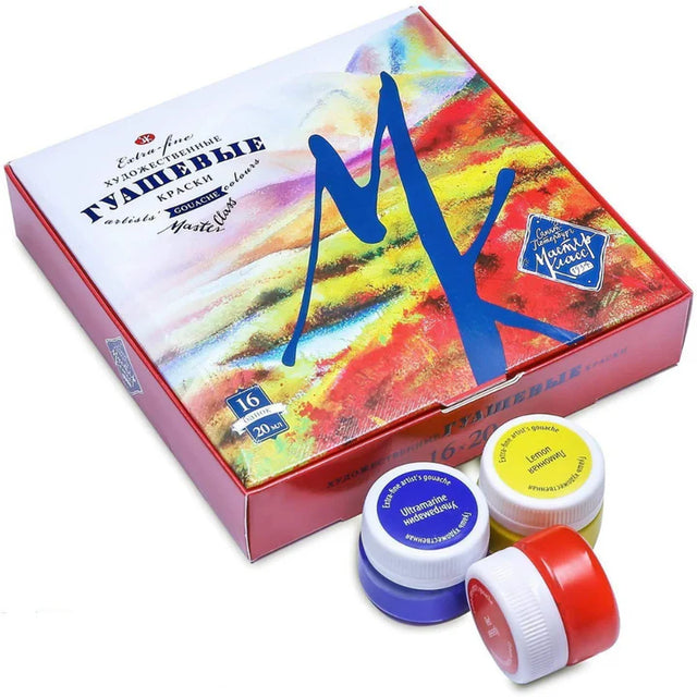 Master Class Gouache Colour Paint Set 16 Tubes 20ml Each - Retail Maharaj