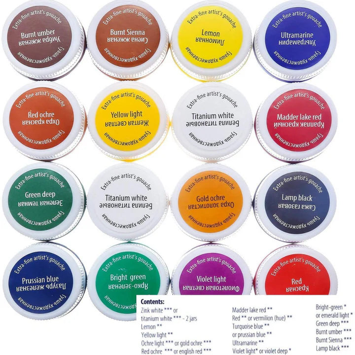 Master Class Gouache Colour Paint Set 16 Tubes 20ml Each - Retail Maharaj
