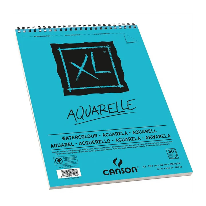 Canson XL Aquarelle Watercolour Pad A3 300 GSM 30 Sheets Spiral Bound - Retail Maharaj