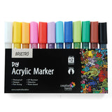 Brustro DIY Acrylic Marker Set 12 Vibrant Colours for Artists - Retail Maharaj