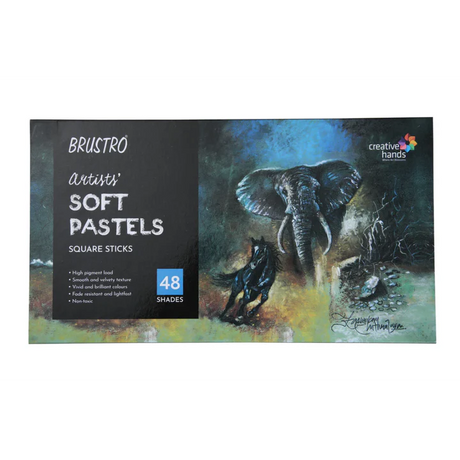 Brustro Artists' Soft Pastels Set of 48 – Vibrant & Blendable Colors for Artists - Retail Maharaj