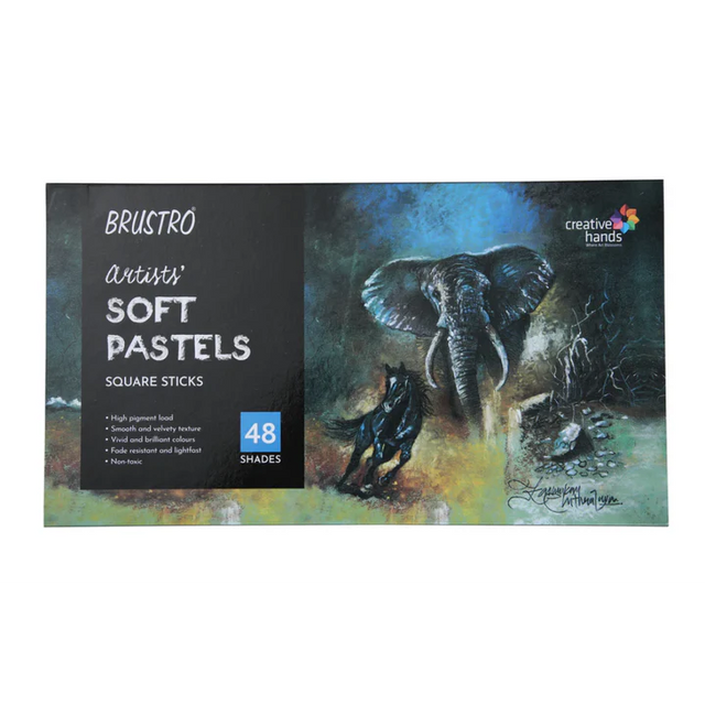 Brustro Artists' Soft Pastels Set of 48 – Vibrant & Blendable Colors for Artists - Retail Maharaj